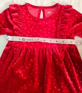 Red Velvet Polka Dot Dress