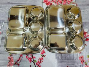 Stainless Steel Thali Plates (Set of 2)