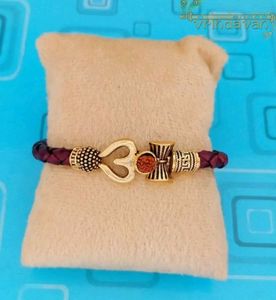 Rudraaksh Om Leather Bracelet