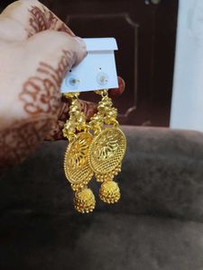 Golden Jhumka Earrings