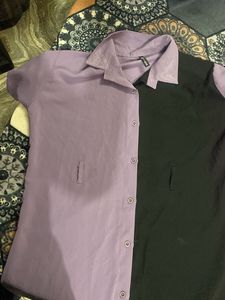 Two-Tone Shirt Dress