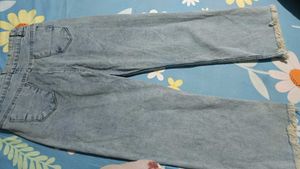 Frayed Hem Denim Culottes