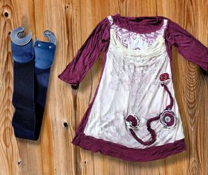 Maroon Casual Top With Stylish Belt