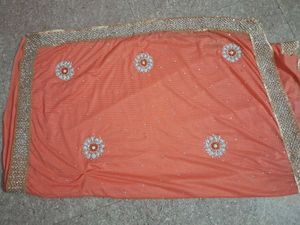 Peach Embellished Saree