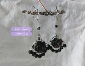 Purple/Black Theme Handmade Earrings