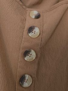 Brown Linen Khaki Colored Dress