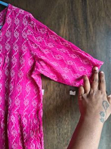 Pink Printed Casual dress