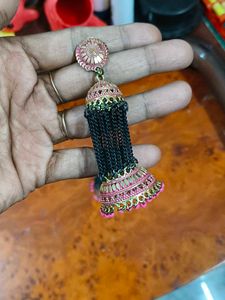 Long Black Jhumka