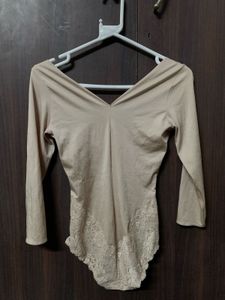 Net Silk Bodysuit Top