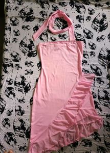 Pink Ruffle Mini Dress