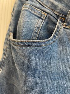 Distressed look jeans