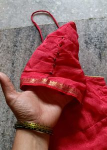 Pink Striped Sari