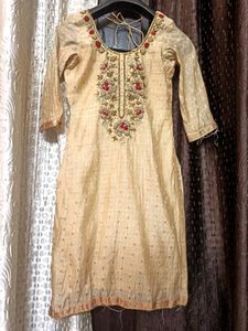 Hand Work Kurti With Net Salwar Suit