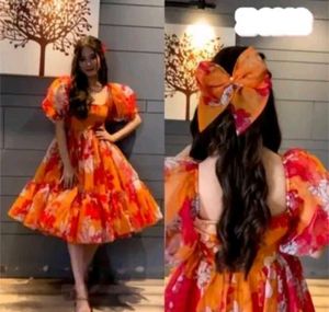 Floral Puff Sleeve Mini Dress