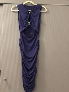 Trendy Purple Cutout Ruched Mini Dress