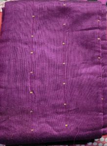 Purple &amp; Gold Striped Sari