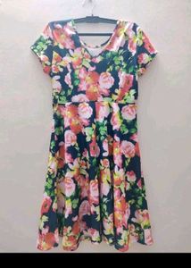 Flared Floral Dress