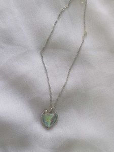 Iridescent Heart Pendant Necklace