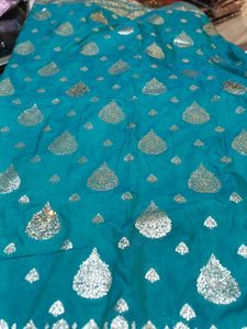 Teal Banarasi Silk Saree
