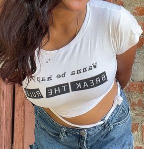 Graphic Print Tee and Denim Skirt Set