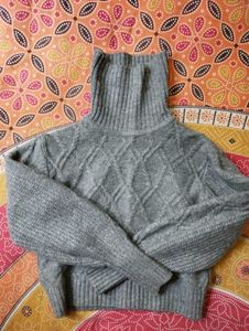 Gray Turtleneck Sweater