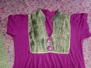 Magenta Kurti Summer Fit