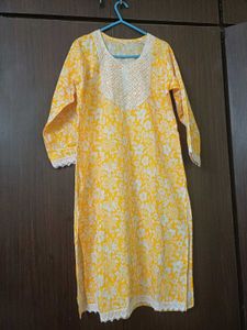 Yellow Floral Kurti