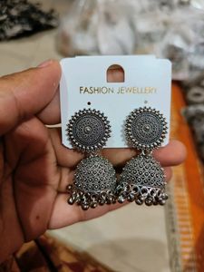 Silver Colour Oxidation Jhumka
