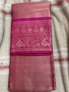 Elegant Pink Silk Saree