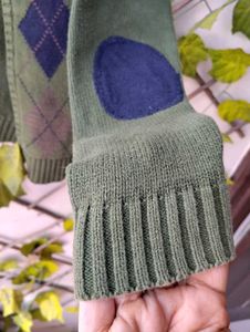 Striped &amp; Argyle Knit Cardigan