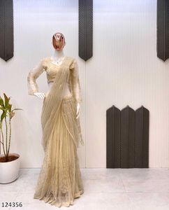 NEW READY TO WEAR SAREE WITH LONG SLEEVE BLOUSE