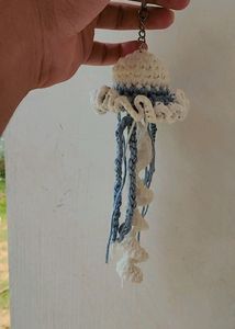 Handmade Crochet Jellyfish Keychain