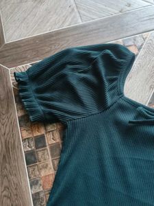 Green Puff Sleeve Top
