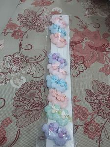 Cute Fuzzy Hair Clips - Set of 9