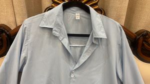 Stylish Blue Tie-Sleeve Shirt