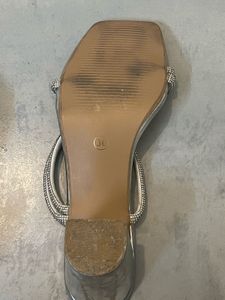 Party Silver Block Heel