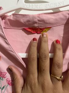 Pink Embroidered Kurti