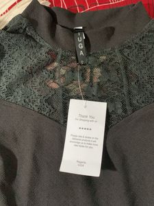 Get 2 Elegant Black Lace Sleeve Tops 300