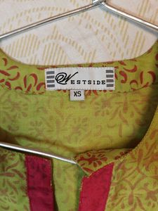 Westside Green &amp; Pink Printed Kurta