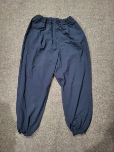 Navy Blue Elastic Waist Pants