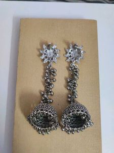Silver Jhumka Earrings