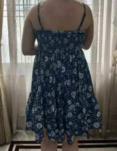 Boho Floral Navy Blue Summer Dress 🌿