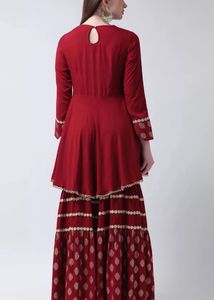 Maroon Sharara Suit