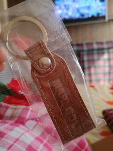 Brown Leather Keychain