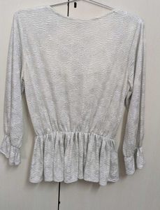 Silver Foil Print Top