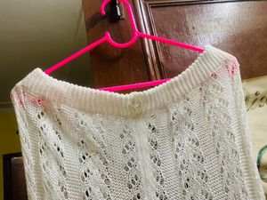 White Trendy Crochet Pants