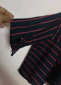 Striped Tie-Neck Dress