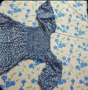 Floral Print Puff Sleeve Dress