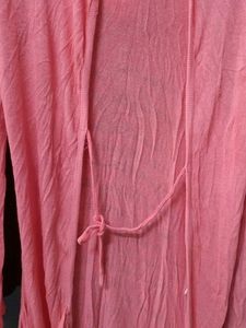 Coral Color Long Shrug