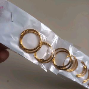 Gold Hoop Earring Set 10 nos